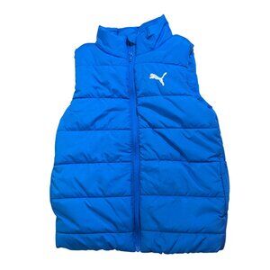 Puma kids puffer vest 7 8 blue zip up